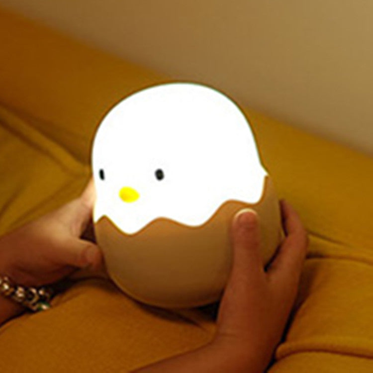 Eggshell Chicken Emotional Silicone Night Light LED Charging Intelligent Induction Children's Bedside Lamp Eggshell Small Table Lamp