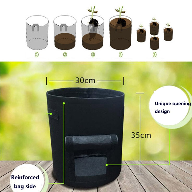 Root veg Grow Bags with view hatch for home garden ideal for Potatoes