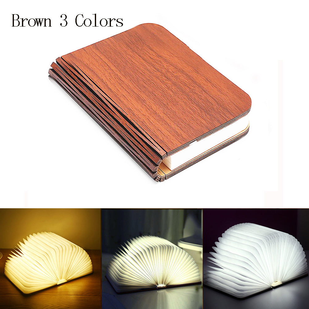 Wooden Book Light Creative Led Desk Lamp Corporate Gift Custom Birthday Holiday Page Turning Folding Night Lamp