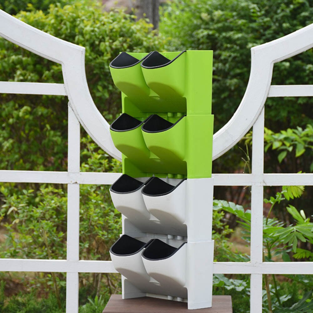 Self Watering Flower Pot Stackable Vertical Planter Wall Hanging Durable For Garden Balcony UYT Shop