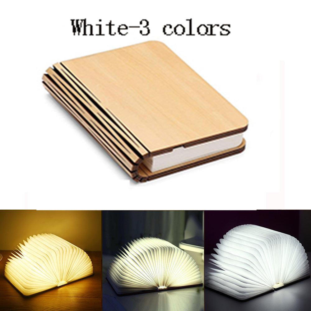 Wooden Book Light Creative Led Desk Lamp Corporate Gift Custom Birthday Holiday Page Turning Folding Night Lamp